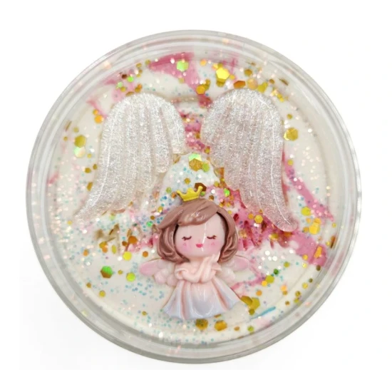 Mamolína – Andělská, dvoubarevná vánoční modelína s trblietkami a andělskou dekorací