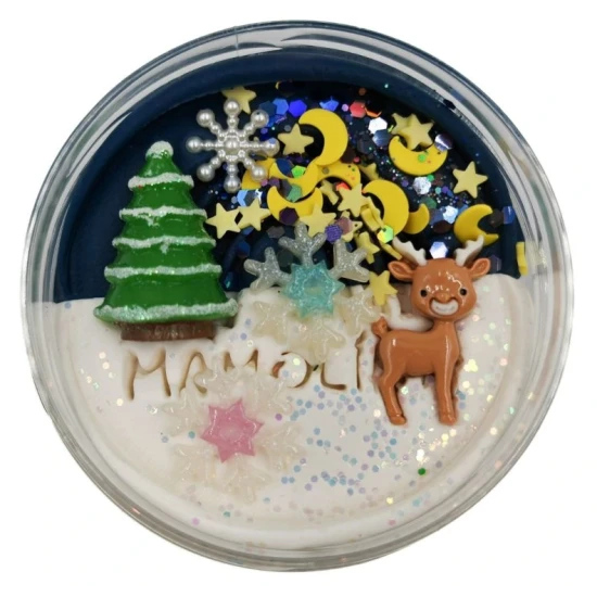 Mamolína Čarovná zimní noc Mamolína Čarovná zimní noc – domácí zimní modelína pro děti se sobíkem a vločkami