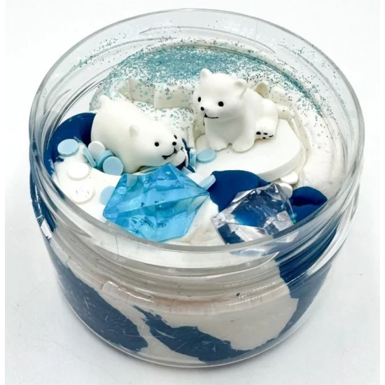 Mamolína Lední medvěd Mamolína Lední medvěd – domácí zimní modelína se severním medvědem, iglú a vločkami