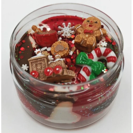 Mamolína – Perníčkový express, trojbarevná vánoční modelína s třpytkami, konfeti a 6 dekoracemi