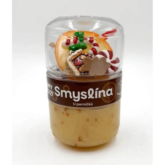 Smyslína – U perníčků se Slizáčkem, gumový vánoční sliz s třpytkami a dekoracemi