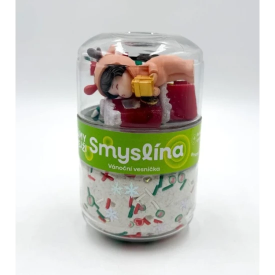 Smyslína – Vánoční vesnička s Mamolínou, vánoční smyslová sada s modelínou a doplňky pro děti