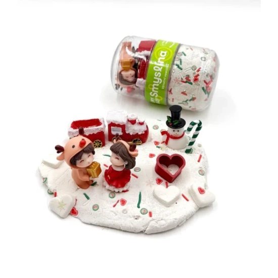 Smyslína – Vánoční vesnička s Mamolínou, vánoční smyslová sada s modelínou a doplňky pro děti