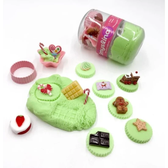 Smyslína – Vánoční cukroví s Kineťáčkem, smyslová vánoční sada pro děti s kinetickým pískem a doplňky