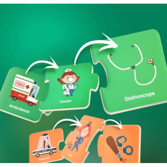 Mideer Srovnávací puzzle 30 dílků Profese Originální sada puzzle vyrobená speciálně pro děti od 18 měsíců.