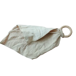 Mušelínový mazlíček s kaučukovým kroužkem Béžový