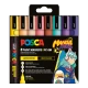 Posca souprava popisovačů PC-5M Manga Hero – 8 ks, mix barev, nové odstíny kaštanová a pudrově růžová, vhodné na voděodolné dekorace