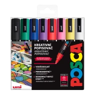 Akrylové fixy POSCA 5M základní barvy 8 ks