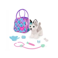 Husky v kabelce s veterinářskou sadou