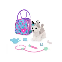 Husky v kabelce s veterinářskou sadou