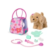 Kokršpaněl v kabelce s veterinářskou sadou