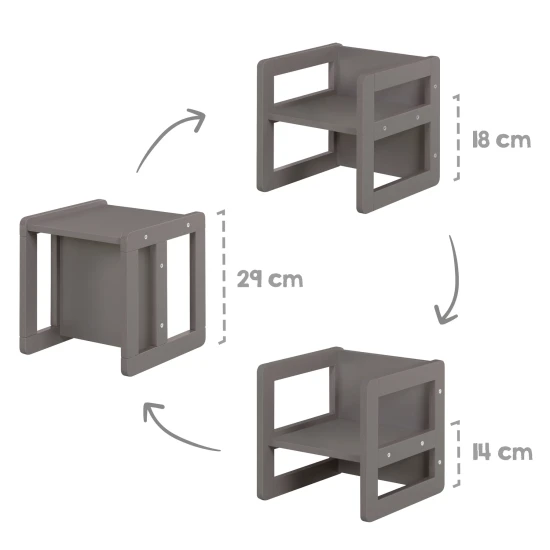 Dětská sedací souprava 3v1 Antracitová