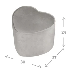 Dětský taburet Lil Sofa ve tvaru srdce Šedá
