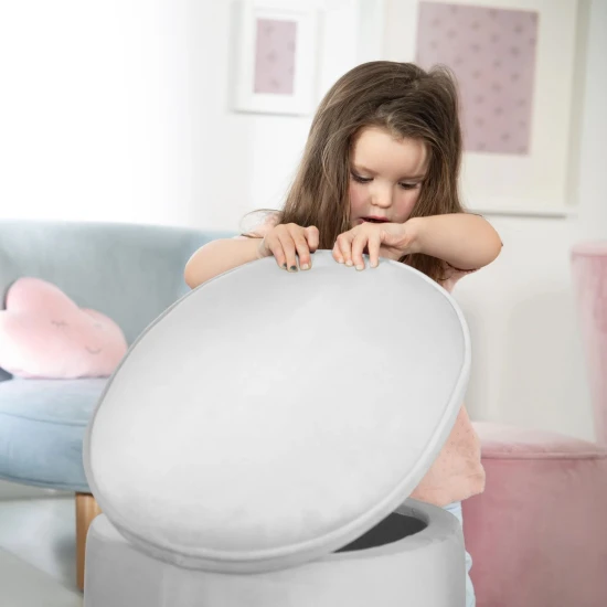 Dětský taburet s úložným místem Lil Sofa Šedý