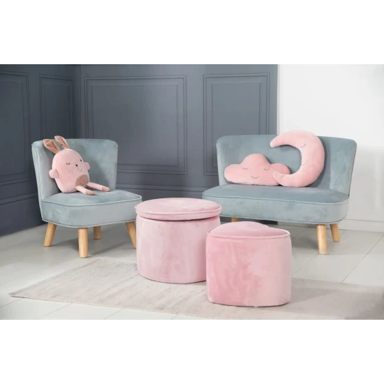 Dětský taburet s úložným místem Lil Sofa Růžový