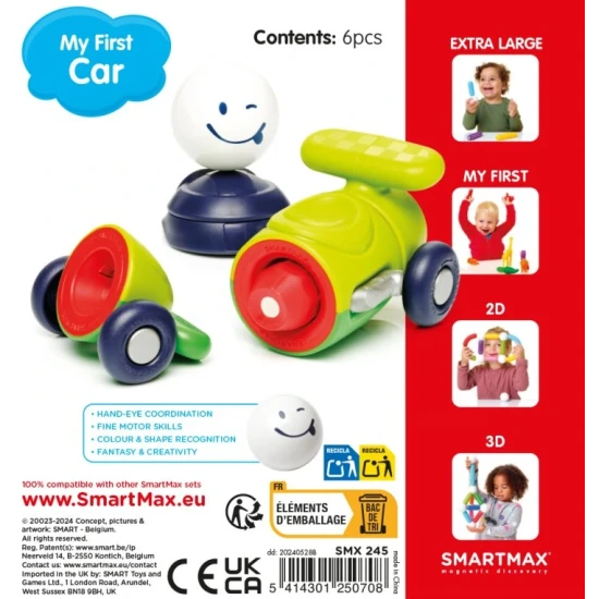 SmartMax stavebnice pro děti: Autíčko s magnetickými dílky.