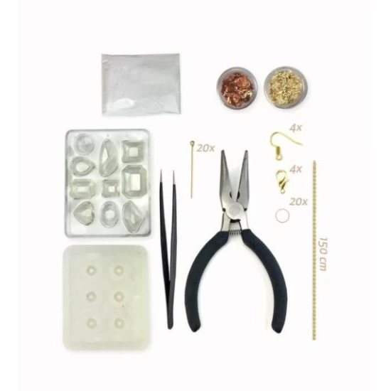 Kreativni sada – Vyroba sperku z cementu a zlate folie pro divky