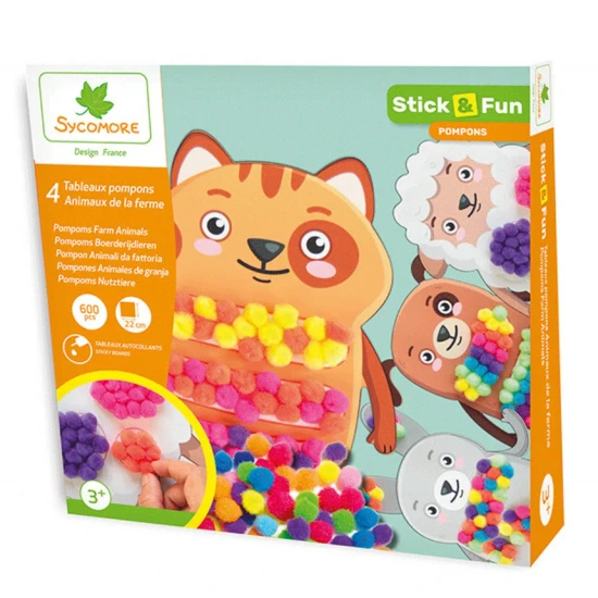 Kreativni sada Lovely Box – Pom Pom kolaze Domaci zviratka pro deti