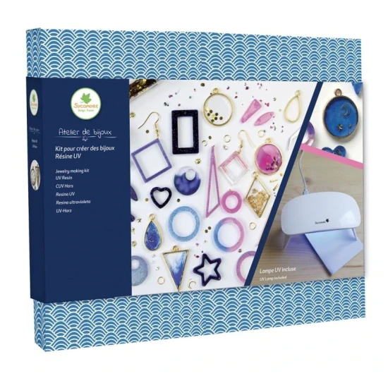 Výroba šperků z UV pryskyřice – kreativní sada pro dívky, UV lampa, pryskyřice a šperky