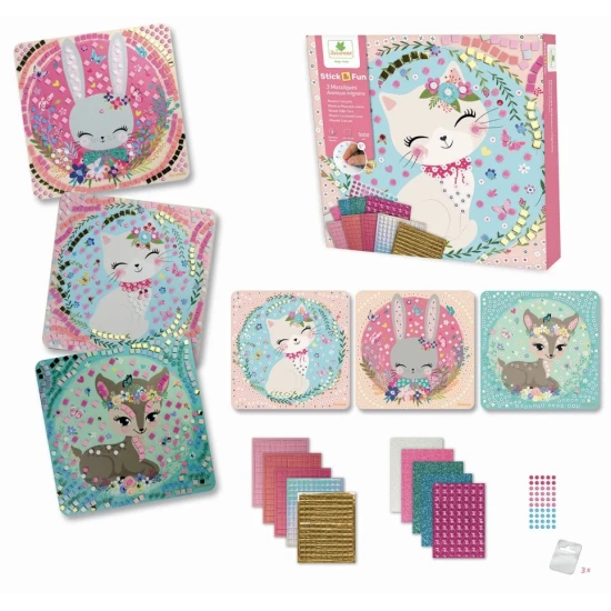 Mozaika Domácí mazlíčci – kreativní sada pro děti Sycomore s třpytivými dílky