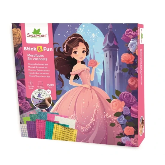 Mozaika Okouzlující ples – kreativní sada pro děti, mozaikové obrázky s kamínky