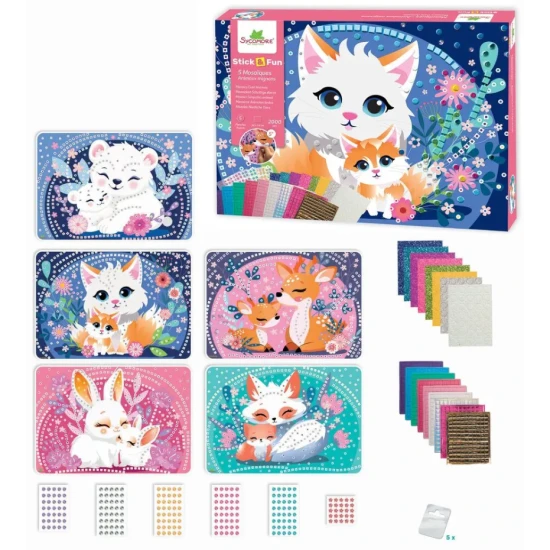 Mozaika Roztomilá zvířátka – kreativní sada pro děti, mozaikové obrázky se zvířátky