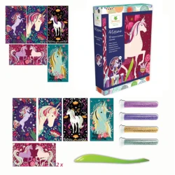 Tvoření se třpytivým pískem Jednorožci