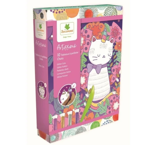 Tvoření s třpytivým pískem Kočičky – kreativní sada pro děti se zářivými třpytkami