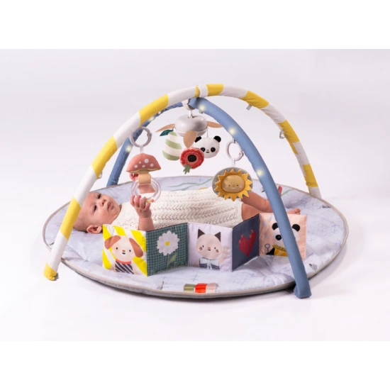 Osvětlená hrací deka s hudebním kolotočem Bloom pro rozvoj smyslů a motoriky. 