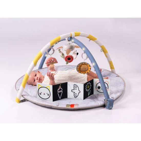 Osvětlená hrací deka s hudebním kolotočem Bloom pro rozvoj smyslů a motoriky. 