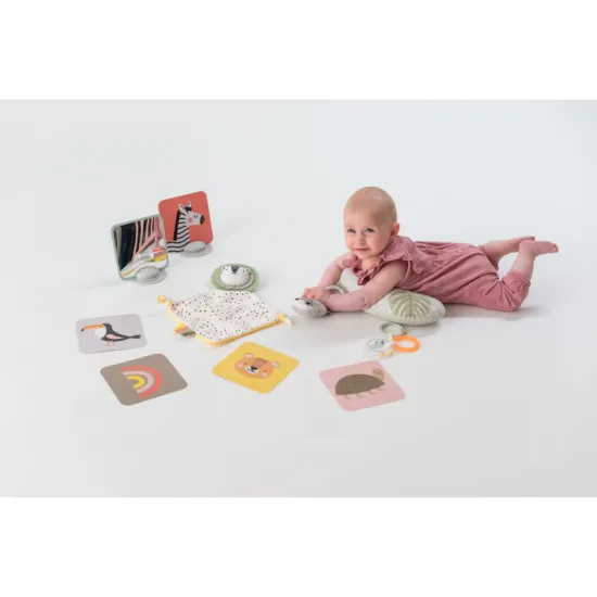 Úžasný dárkový box obsahuje speciálně navrženou sadu hraček pro novorozence. Ideální dárek od narození!