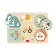 Dřevěné zvukové puzzle Farmers Funday