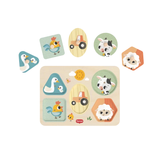 Dřevěné zvukové puzzle Farmers Funday