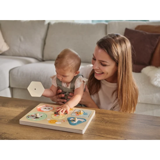 Dřevěné zvukové puzzle Farmers Funday