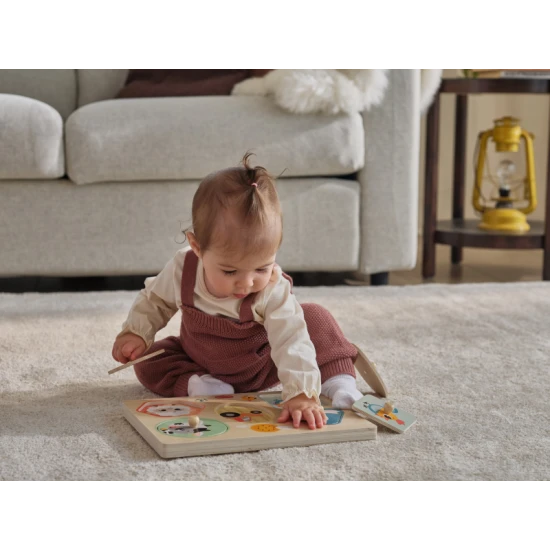 Dřevěné zvukové puzzle Farmers Funday