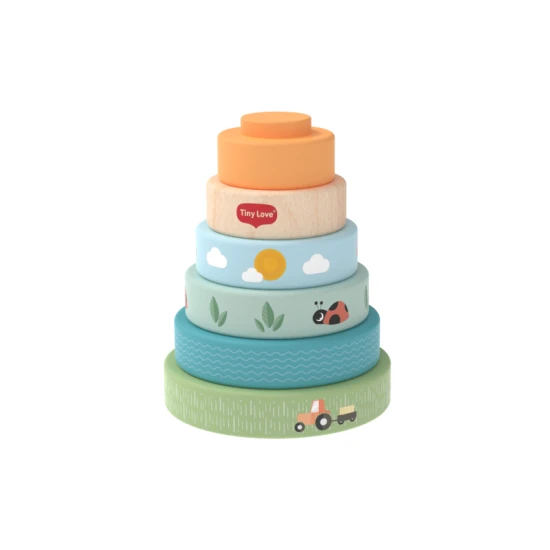 Dřevěné nasazovací kroužky Farmers Funday