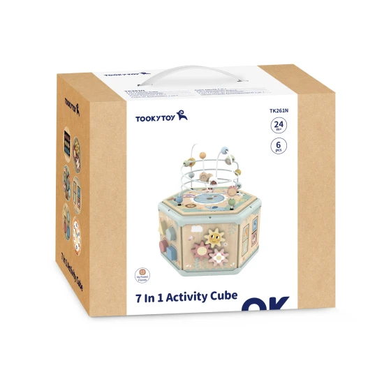 Tooky Toy Kostka s aktivitami 7v1 Pastel kostka s aktivitami, activity board