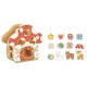 Dřevěná vkládačka Tvary Domeček s 12 barevnými tvary pro děti