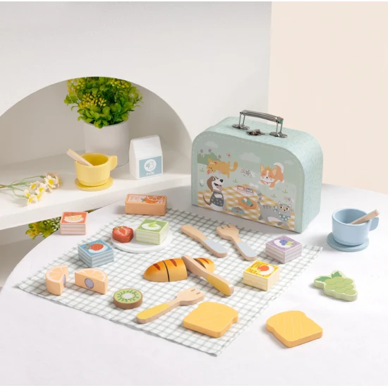 Dětský piknikový set v kufříku s nádobím a potravinami