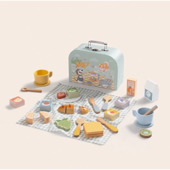 Dětský piknikový set v kufříku s nádobím a potravinami