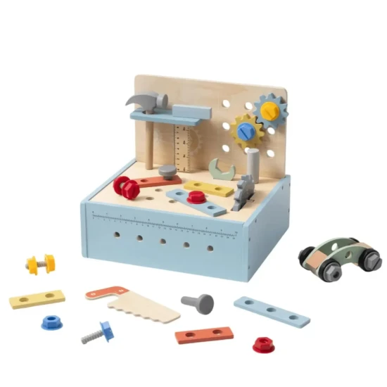Přenosný dřevěný pult s nářadím pro děti – kufřík s nástroji