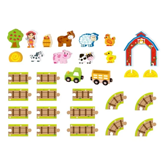 Tooky Toy Farma sada v kufříku s dráhou 31 ks Farma sada v kufříku s dráhou 31 ks| Tooky Toys