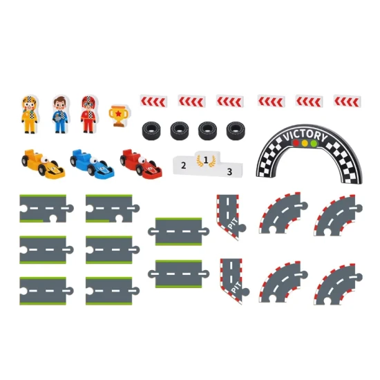 Tooky Toy Závodní dráha v kufříku 34 ks Závodní dráha Puzzle silnice v kufříku