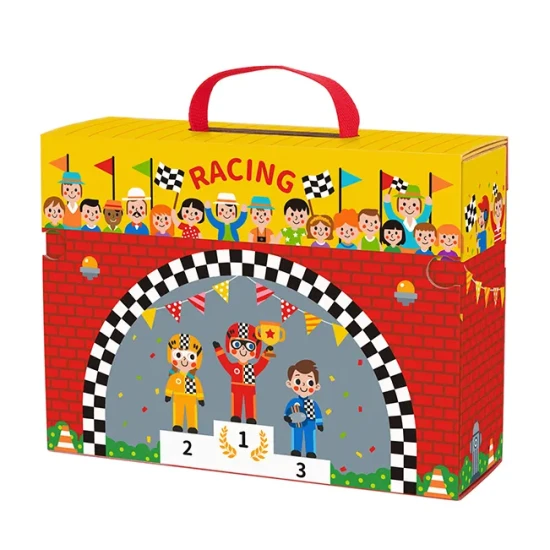 Tooky Toy Závodní dráha v kufříku 34 ks Závodní dráha Puzzle silnice v kufříku