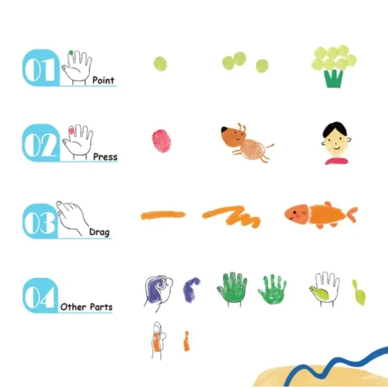 Omalovánky pro prstové barvy pro deti Svět Tookyland