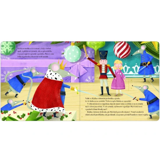 Louskáček – Vánoční příběh | Kouzelná vánoční kniha pro děti s měkkým okénkem a třpytivými vločkami