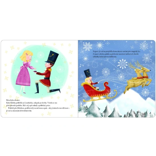 Louskáček – Vánoční příběh | Kouzelná vánoční kniha pro děti s měkkým okénkem a třpytivými vločkami