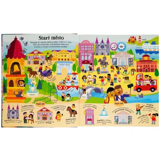 Interaktivní zvuková kniha pro děti s více než 200 zvuky a ilustracemi města