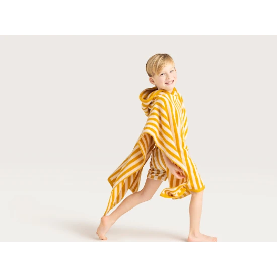 Dětské ručníkové pončo s kapucí Proužky žlutý Swim Essentials