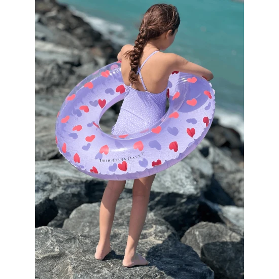Nafukovací kruh Swim Essentials Hearts – velký srdíčkový kruh 90 cm pro děti i dospělé